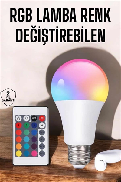 Led Ampul Enerji Dostu RGB Işıklı 100W Led Işık