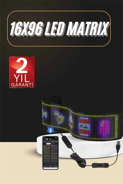 Led Ekran Matrix Panel En Büyük Boy 16X96 Araba Yazısı