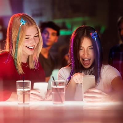 Led Fiber Optik Işıklı Kelebek Saç Klipsi 1 Adet (3936)