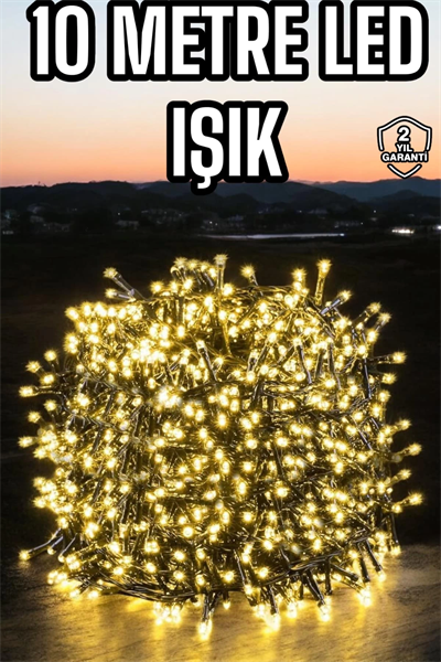 Led Işık 10 Metre Gün Işığı Parlak ve Doğal Ağaç Süsleme