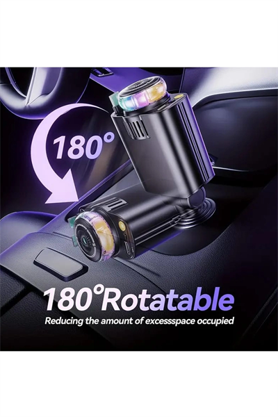 Led Işık Aydınlatmalı 45w Hava Nemlendirici 5’1 Arada Şarj Cihazı Araç İçi Çakmaklık Şarj Aleti