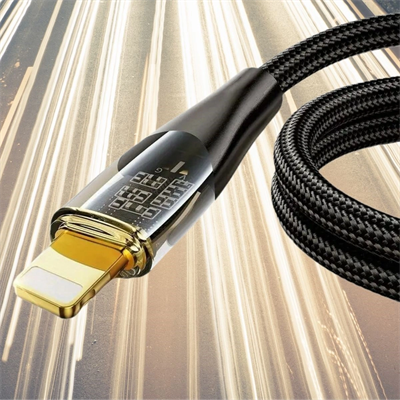 Led Işık Uçlu Sağlam İp Kablolu Usb To Lightning Hızlı Şarj Kablosu Bx40
