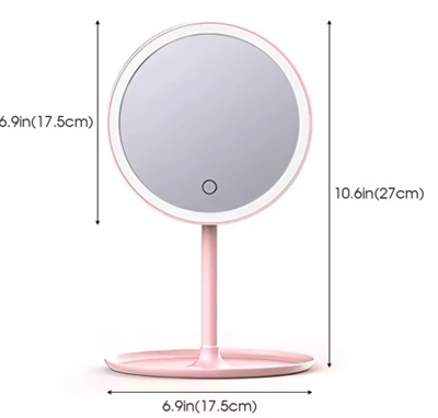 Led Işıklı Dokunmatik Makyaj Aynası 3 Kademeli Işık Ayarlı Bx40