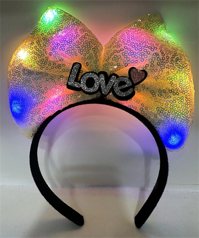 Led Işıklı Love Yazılı Sarı Fiyonk Taç – Kız Çocuk Parti Tacı Bx40