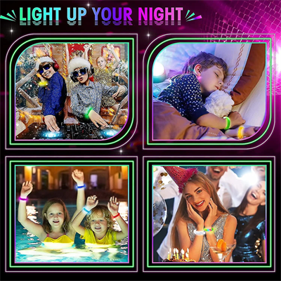 Led Işıklı Pilli Işıklı Rengarenk Kalın Bileklik Işıklı Bilezik Karışık Renk 1 Adet