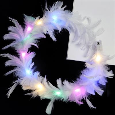 Led Işıklı Rengarenk Yanan 3 Fonksiyonlu Otrişli Parti Tacı Beyaz Renk 12x12 cm (3936)