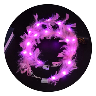 Led Işıklı Rengarenk Yanan 3 Fonksiyonlu Otrişli Parti Tacı Pembe Renk 12x12 Cm Bx40