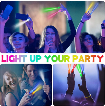 Led Işıklı Renkli Püsküllü Parmak Işığı 4 Renk 4 Adet