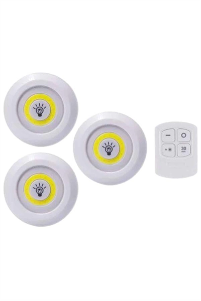 Led Lamba 3lü Uzaktan Kumandalı Yapışkanlı