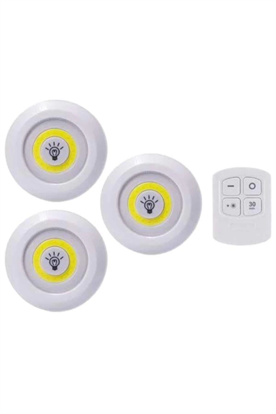 Led Lamba 3lü Uzaktan Kumandalı Yapışkanlı