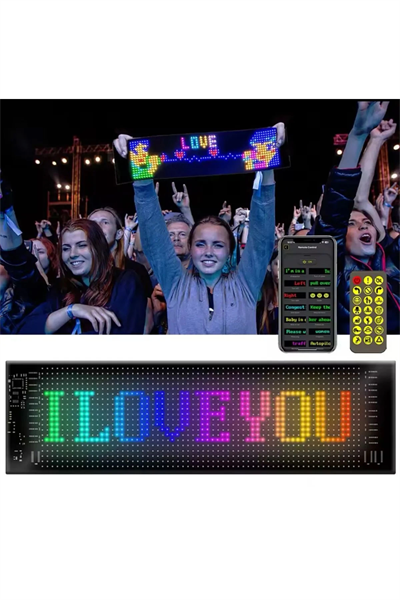 Led Panel Cama Yapışan Telefon Kontrollü Led Ekran Panel 16*64 Led Sayısı