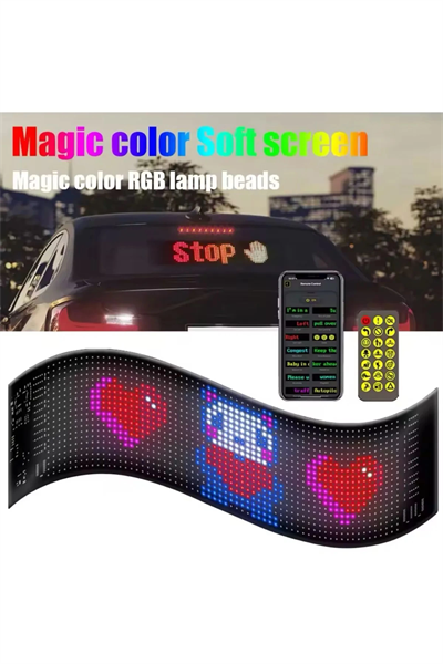 Led Panel Cama Yapışan Telefon Kontrollü Led Ekran Panel 16*64 Led Sayısı