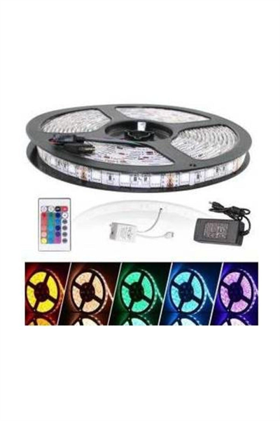 Led ışık beyaz renk 5 metre 12 volt uzaktan kumandalı enerji tasarruflu şerit - Diğer Batarya Türü