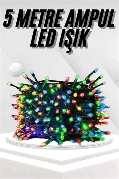 Ledli Fişli Led Dekor Lambası 5M RGB Yılbaşı Ağacı Işığı