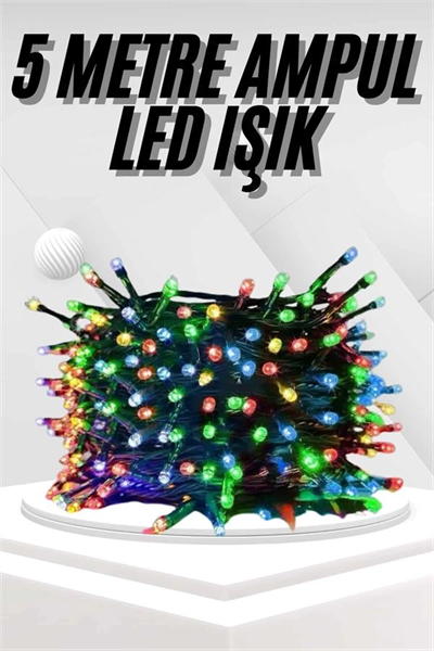 Ledli Fişli Led Dekor Lambası 5M RGB Yılbaşı Ağacı Işığı