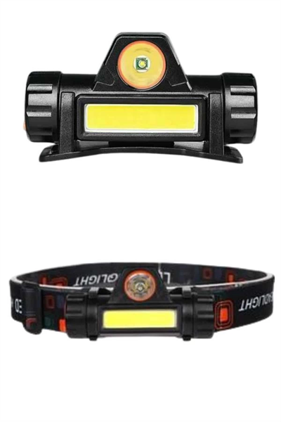 Ledli Şarjlı Kafa Lambası LED Şarjlı Su Geçirmez Kafa Feneri