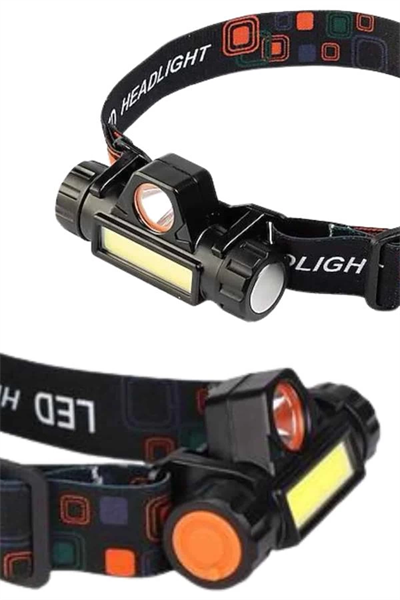 Ledli Şarjlı Kafa Lambası LED Şarjlı Su Geçirmez Kafa Feneri