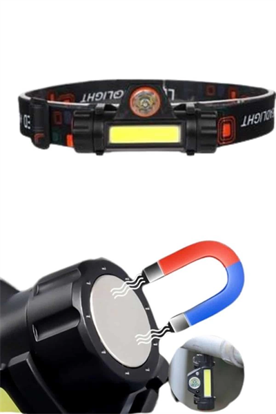 Ledli Şarjlı Kafa Lambası LED Şarjlı Su Geçirmez Kafa Feneri