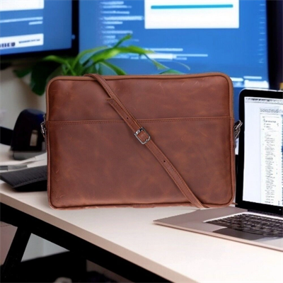 Leeds 16 inç MacBook Ve Pc Uyumlu, Hakiki Deri, El Yapımı Kılıf, Karamel