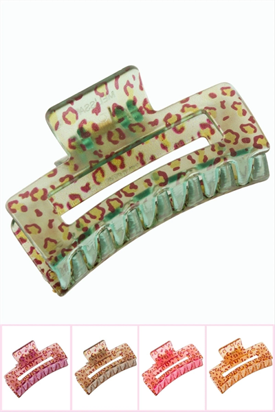 Leopar Desenli Dikdörtgen Mandal Toka 8 cm