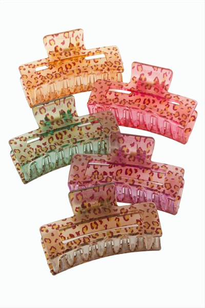 Leopar Desenli Dikdörtgen Mandal Toka 8 cm