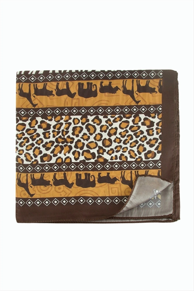 Leopar Desenli Zr Şifon Fular 50*50 cm