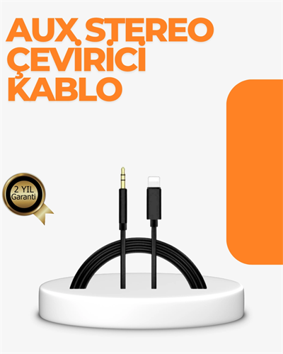 Lightning Girişli Cihazlar İçin 3.5mm Aux Ses Kablo Dönüştürücü 1M
