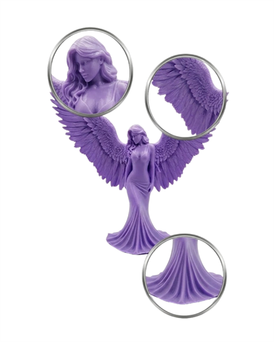 Lila Melek Biblo 3D Dekoratif Angel Figür Ev Aksesuarı