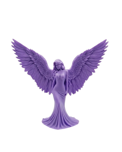 Lila Melek Biblo 3D Dekoratif Angel Figür Ev Aksesuarı