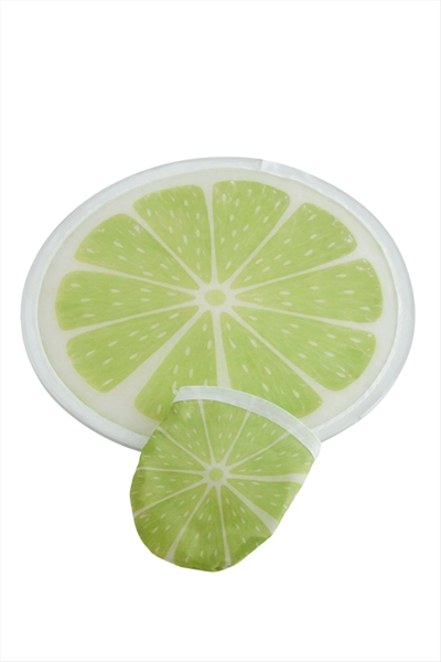 Limon Desenli Kore Yelpaze