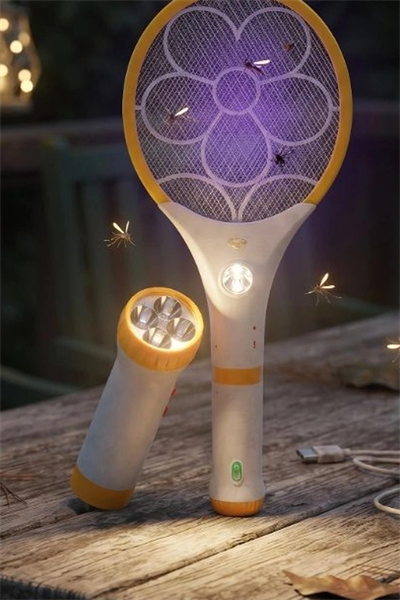 Lityum Bataryalı Sinek Öldürücü Raket - El Feneri ve LED Işıklı, 1 Adet BX-313486