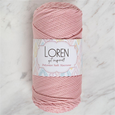 Loren Polyester Soft Macrame Pembe El Örgü İpi - LM042 - 34446