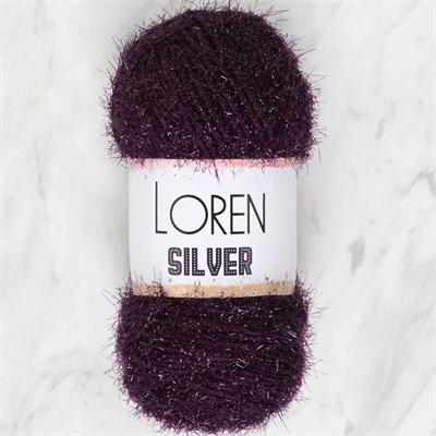 Loren Silver Patlıcan Moru El Örgü İpi - RS0109 - 34082