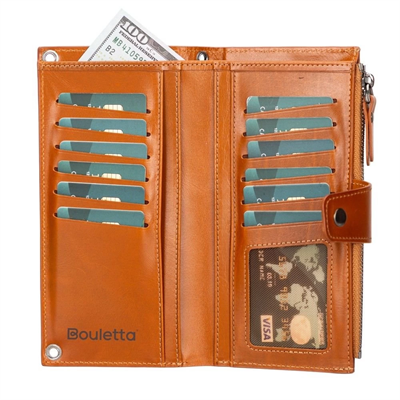 Lozan Strap 6.5 inch Uyumlu Deri Kartlıklı Kılıf RST2EF Taba
