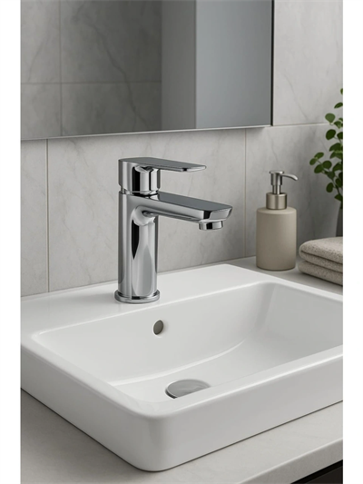 Lüks Sabit Lavabo Bataryası Tek Kollu Musluk – Su Tasarruflu Banyo & Mutfak Uyumlu