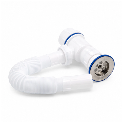 Lüx Paslanmaz Taşlı Körüklü Lavabo Sifon Bx40