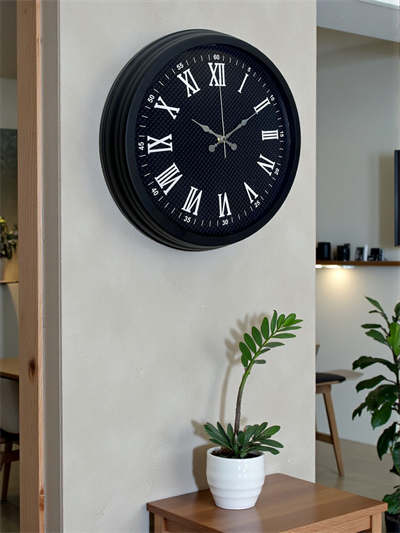 Luxury Black 40 Cm Metal Duvar Saati