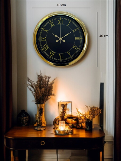Luxury Gold 40 Cm Metal Duvar Saati