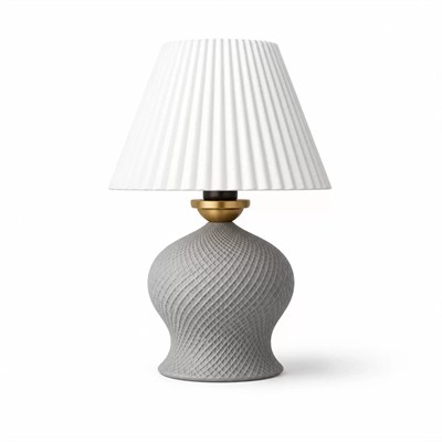 Luxury Tasarımlı Abajur – Yatak Odası Ve Çocuk Odası İçin Dekoratif Aydınlatma 31x45 Cm Alt Gri