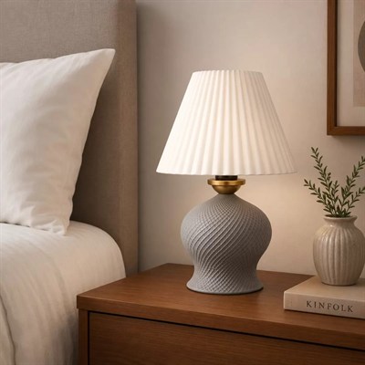 Luxury Tasarımlı Abajur – Yatak Odası Ve Çocuk Odası İçin Dekoratif Aydınlatma 31x45 Cm Alt Gri
