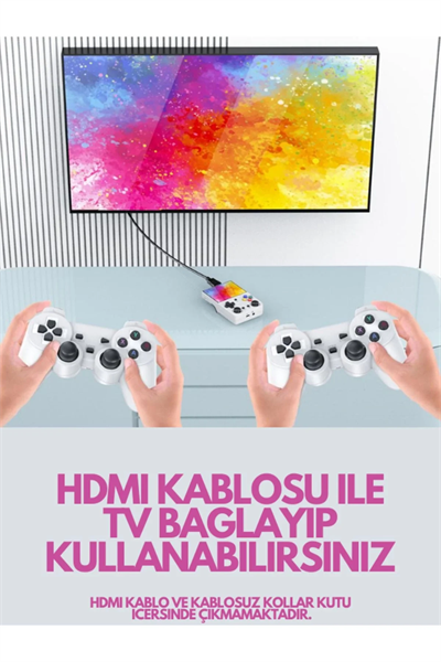 M21 64GB IPS HDMİ TV 20000+ Oyunlu Retro Arcade Atari PSP/PS1/Fıfa Gta Mario Games Oyun Konsolu