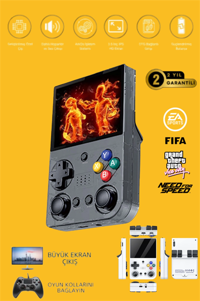 M21 64GB IPS HDMİ TV 20000+ Oyunlu Retro Arcade Atari PSP/PS1/Fıfa Gta Mario Games Oyun Konsolu