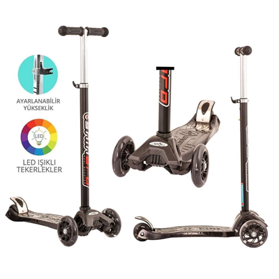 MAXİ TWİST IŞIKLI SCOOTER SİYAH