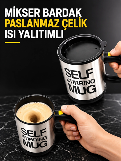 MİKSER BARDAK PASLANMAZ ÇELİK ISI YALITIMLI