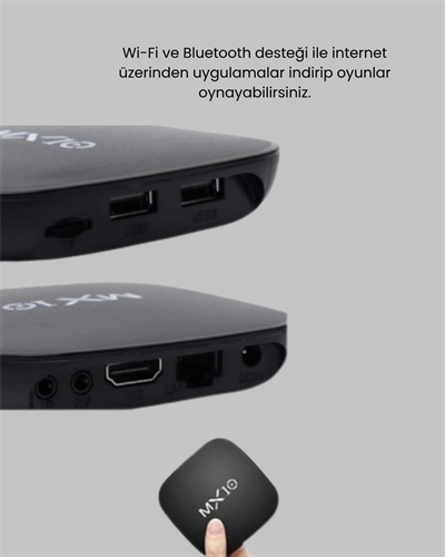 MX Box S 4K Android TV Box – Google Asistan, Dolby Ses, 8 GB Hafıza, Chromecast Desteği