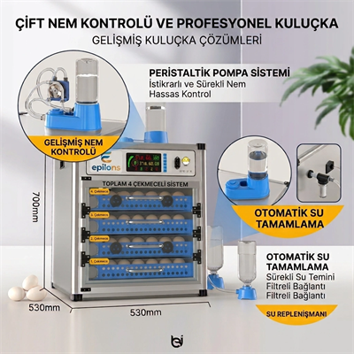 MY280 Kapasiteli Profesyonel Tam Otomatik Kuluçka Makinesi | Çift Nem Kontrol Sistemi, Otomatik Su Tamamlama ve Çevirme