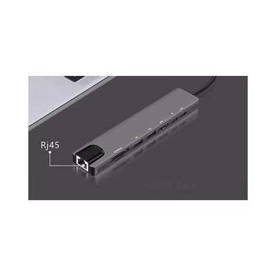 MacBook ve Laptop Uyumlu Çok Fonksiyonlu USB-C Dönüştürücü - Alüminyum Gövdeli Hub