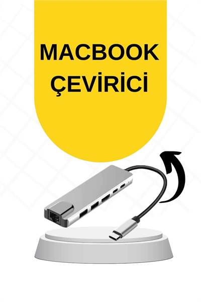 Macbook Pro/air Uyumlu USB Type-C 8 In 1 Hub Dönüştürücü Çevirici Çoklayıcı USB Hdmı Micro Sd 8 Girişli