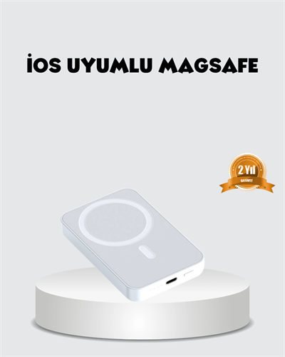 MagSafe Uyumlu Kablosuz Batarya 27W Hızlı Şarj Destekli Kompakt Güç Bankası