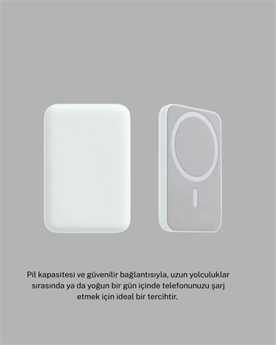MagSafe Uyumlu Kablosuz Batarya 27W Hızlı Şarj Destekli Kompakt Güç Bankası